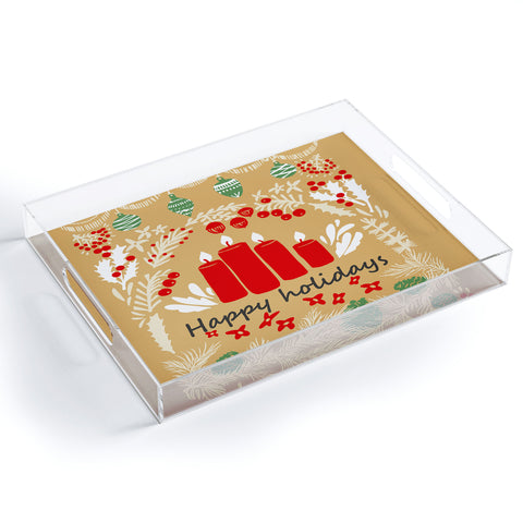 DESIGN d´annick happy holidays christmas greetings Acrylic Tray