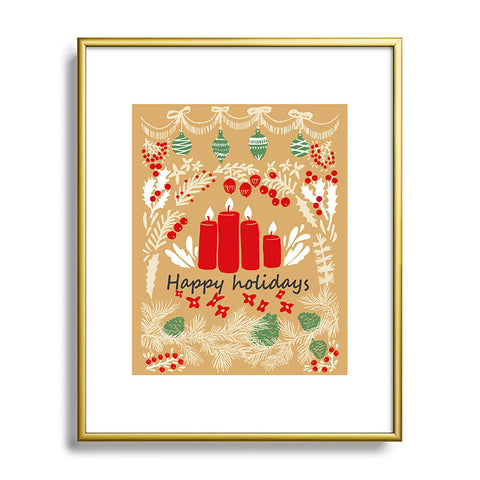 DESIGN dannick happy holidays christmas greetings Metal Framed Art Print