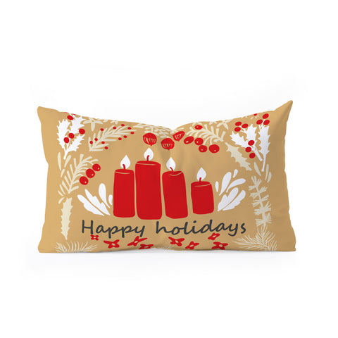 DESIGN dannick happy holidays christmas greetings Oblong Throw Pillow