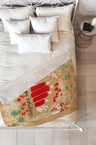 DESIGN dannick happy holidays christmas greetings Fleece Throw Blanket