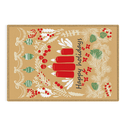 DESIGN dannick happy holidays christmas greetings Outdoor Rug