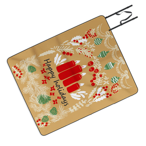 DESIGN dannick happy holidays christmas greetings Picnic Blanket