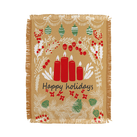 DESIGN d´annick happy holidays christmas greetings Throw Blanket