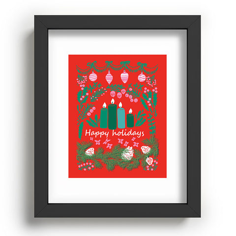 DESIGN dannick happy holidays greetings folk Recessed Framing Rectangle