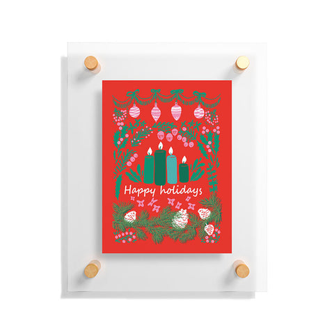 DESIGN d´annick happy holidays greetings folk Floating Acrylic Print