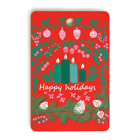 DESIGN d´annick happy holidays greetings folk Cutting Board Rectangle