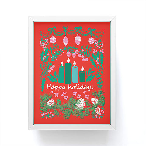 DESIGN dannick happy holidays greetings folk Framed Mini Art Print