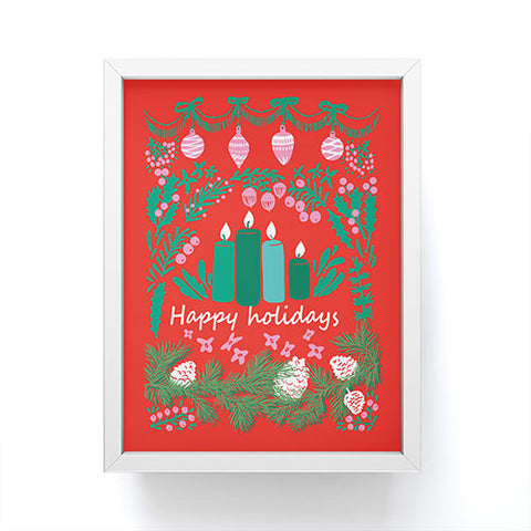 DESIGN d´annick happy holidays greetings folk Framed Mini Art Print