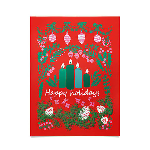 DESIGN d´annick happy holidays greetings folk Poster