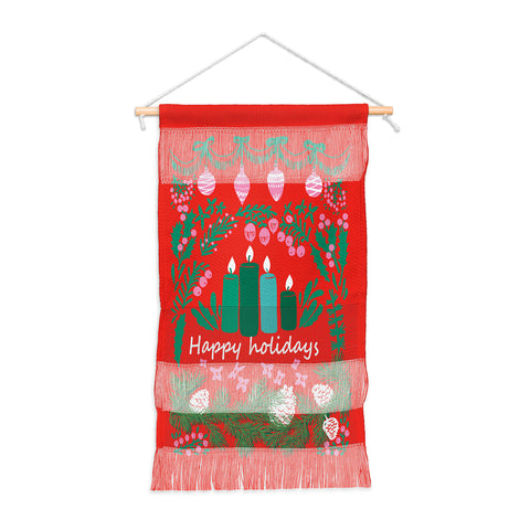 DESIGN dannick happy holidays greetings folk Wall Hanging Portrait