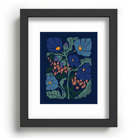 DESIGN dannick Klimt flower dark blue Recessed Framing Rectangle