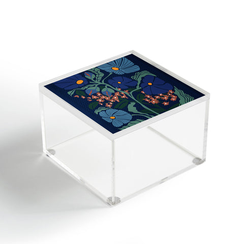 DESIGN d´annick Klimt flower dark blue Acrylic Box
