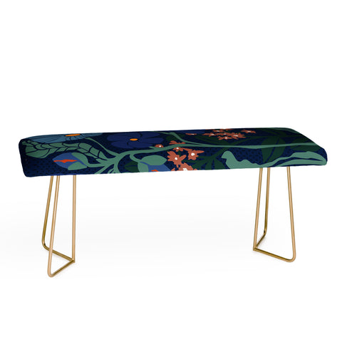 DESIGN dannick Klimt flower dark blue Bench