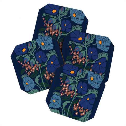 DESIGN d´annick Klimt flower dark blue Coaster Set