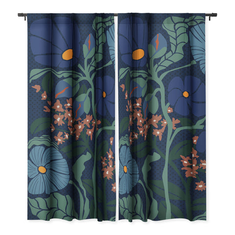 DESIGN dannick Klimt flower dark blue Blackout Non Repeat