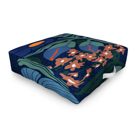 DESIGN dannick Klimt flower dark blue Outdoor Floor Cushion