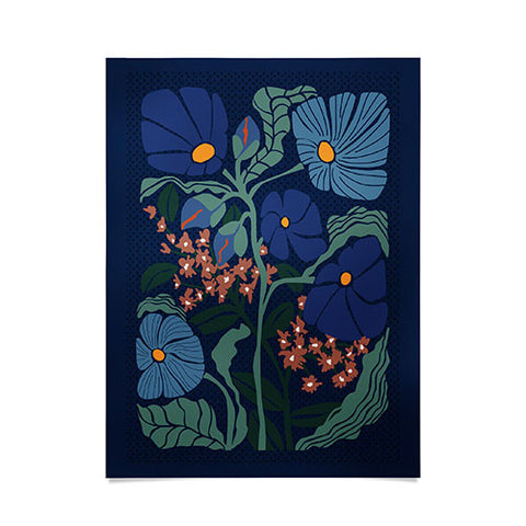 DESIGN d´annick Klimt flower dark blue Poster
