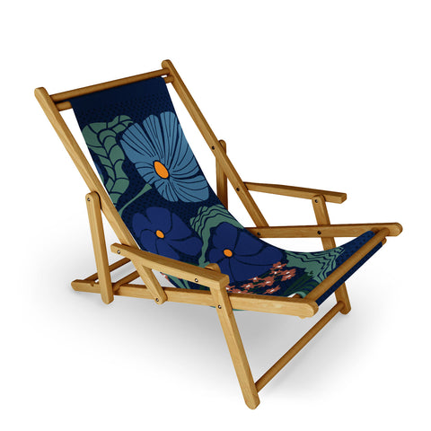 DESIGN dannick Klimt flower dark blue Sling Chair