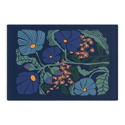 DESIGN d´annick Klimt flower dark blue Outdoor Rug