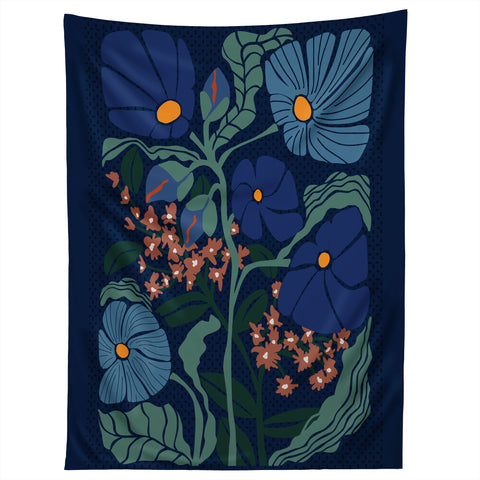 DESIGN d´annick Klimt flower dark blue Tapestry