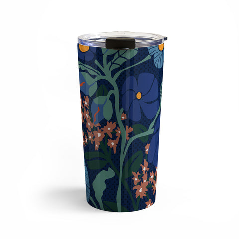 DESIGN d´annick Klimt flower dark blue Travel Mug