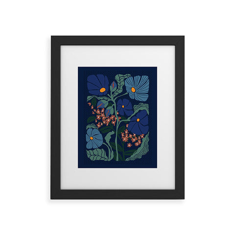 DESIGN dannick Klimt flower dark blue Framed Art Print
