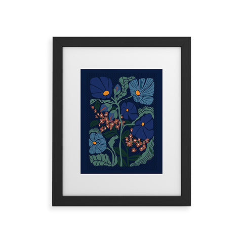 DESIGN d´annick Klimt flower dark blue Framed Art Print