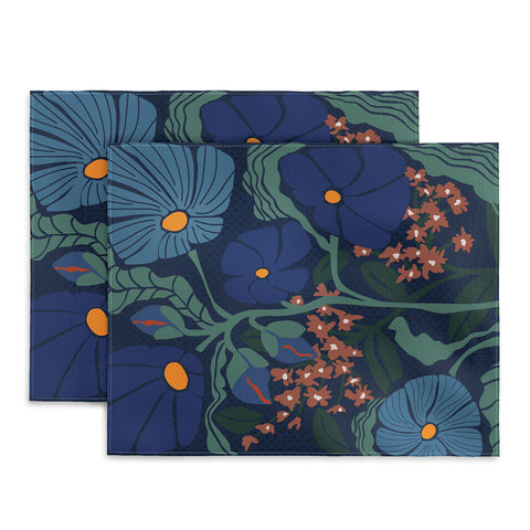 DESIGN dannick Klimt flower dark blue Placemat