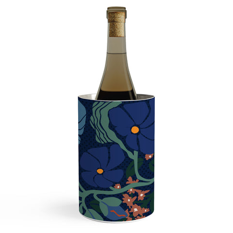 DESIGN d´annick Klimt flower dark blue Wine Chiller