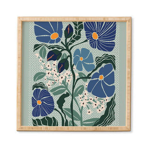 DESIGN dannick Klimt flowers light blue Framed Wall Art