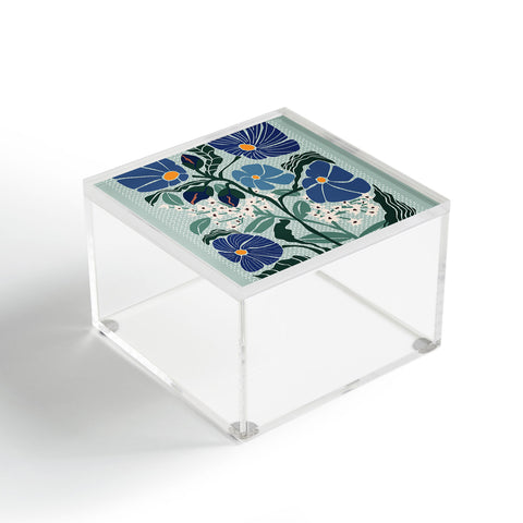 DESIGN dannick Klimt flowers light blue Acrylic Box