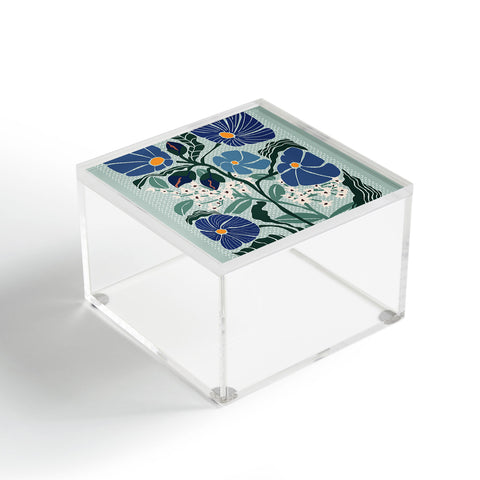DESIGN d´annick Klimt flowers light blue Acrylic Box