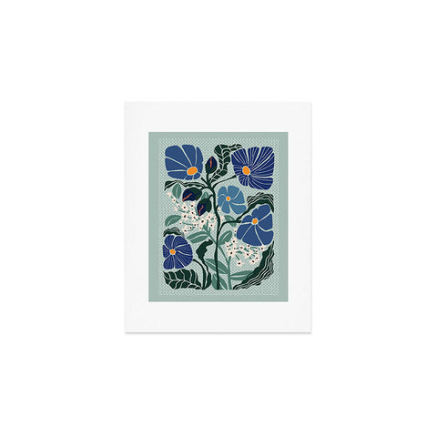DESIGN dannick Klimt flowers light blue Art Print