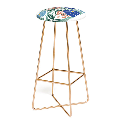 DESIGN dannick Klimt flowers light blue Bar Stool