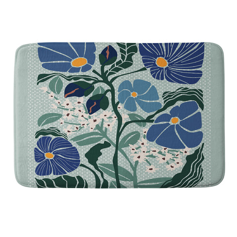 DESIGN d´annick Klimt flowers light blue Memory Foam Bath Mat