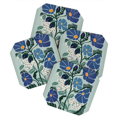 DESIGN d´annick Klimt flowers light blue Coaster Set
