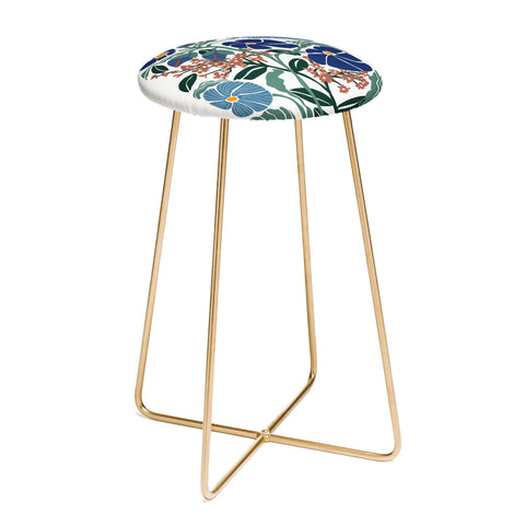 DESIGN d´annick Klimt flowers light blue Counter Stool