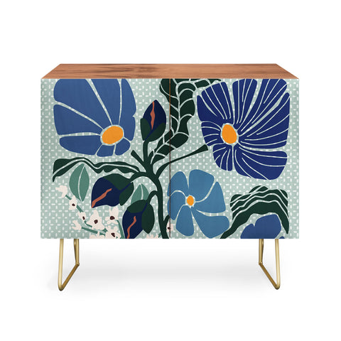 DESIGN dannick Klimt flowers light blue Credenza