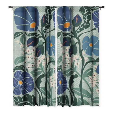 DESIGN d´annick Klimt flowers light blue Blackout Non Repeat
