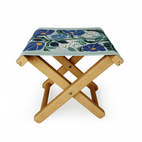 DESIGN dannick Klimt flowers light blue Folding Stool