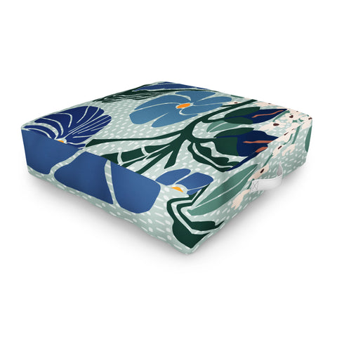 DESIGN dannick Klimt flowers light blue Outdoor Floor Cushion