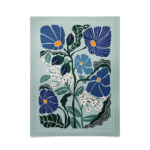 DESIGN dannick Klimt flowers light blue Poster