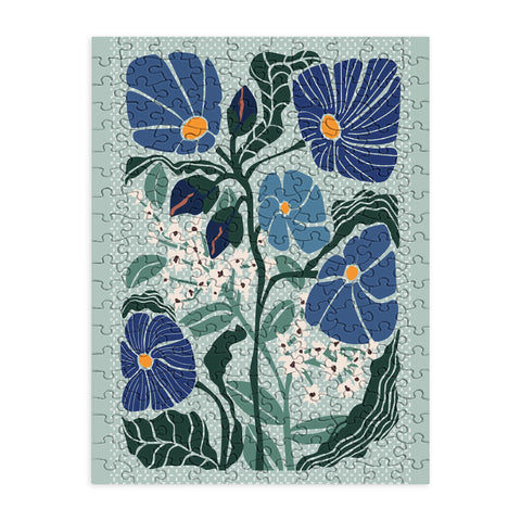 DESIGN dannick Klimt flowers light blue Puzzle