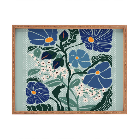 DESIGN d´annick Klimt flowers light blue Rectangular Tray