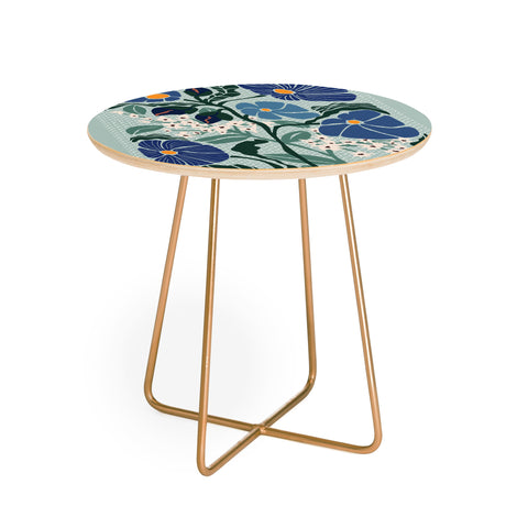 DESIGN d´annick Klimt flowers light blue Round Side Table