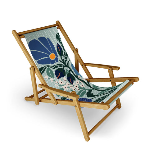 DESIGN dannick Klimt flowers light blue Sling Chair