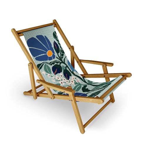 DESIGN d´annick Klimt flowers light blue Sling Chair