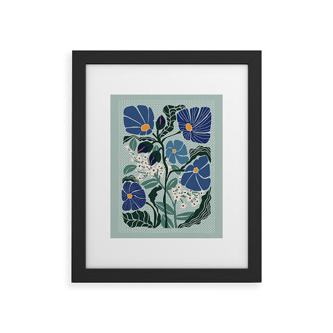 DESIGN dannick Klimt flowers light blue Framed Art Print