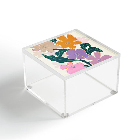 DESIGN d´annick Large Pink Retro Flowers Acrylic Box