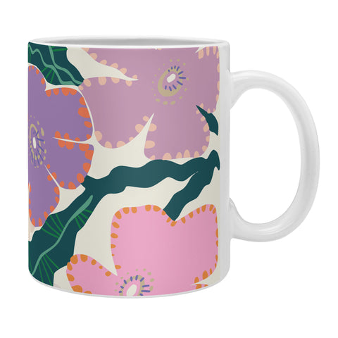 DESIGN d´annick Large Pink Retro Flowers Coffee Mug